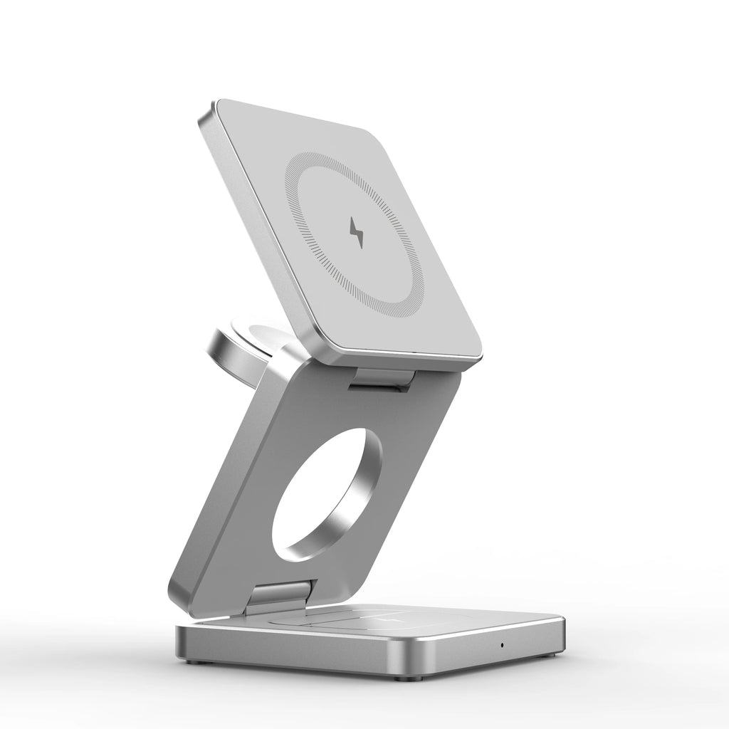 15W Magnetic 3-in-1 Foldable Wireless Charger (iPhone 16/15 Compatible)