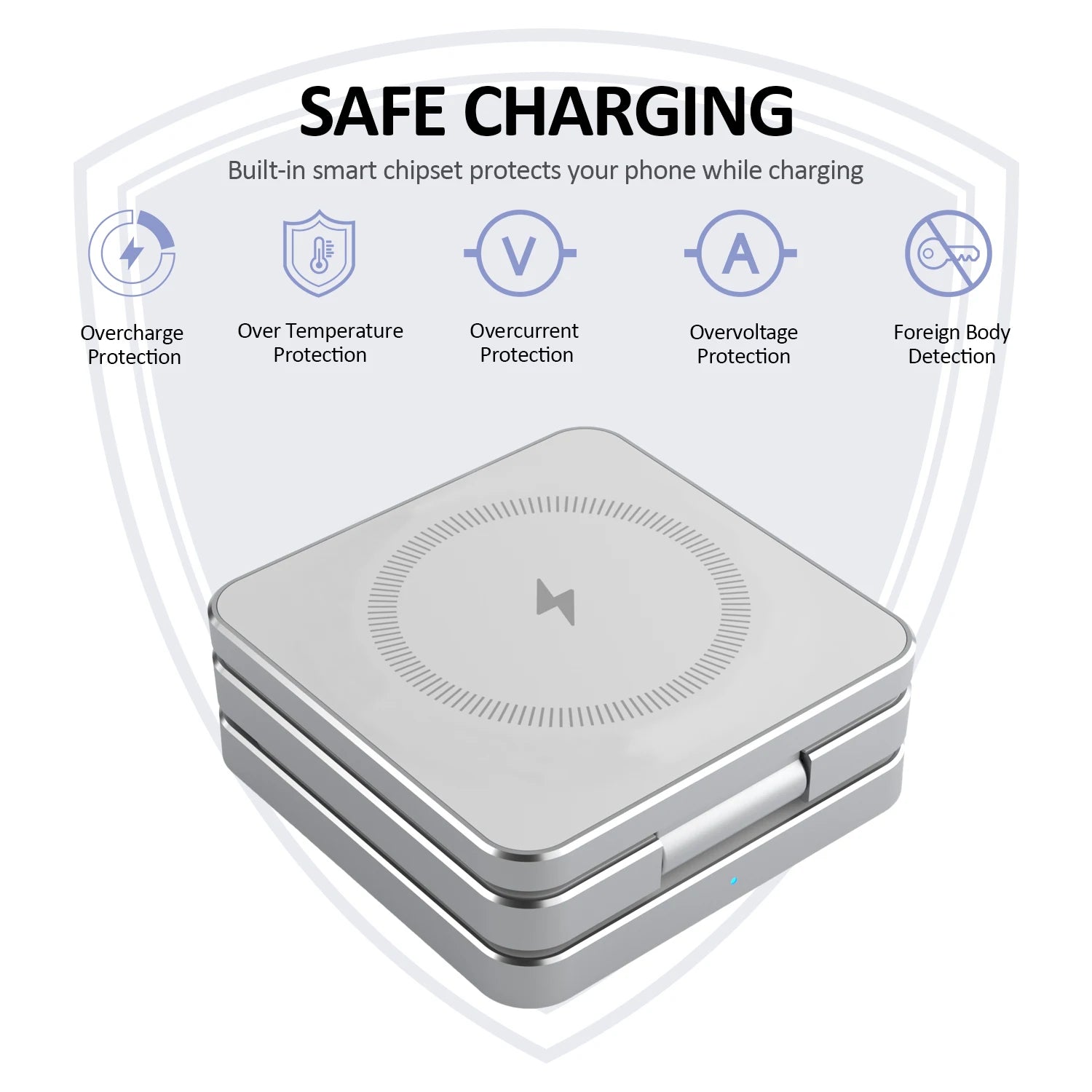 15W Magnetic 3-in-1 Foldable Wireless Charger (iPhone 16/15 Compatible)