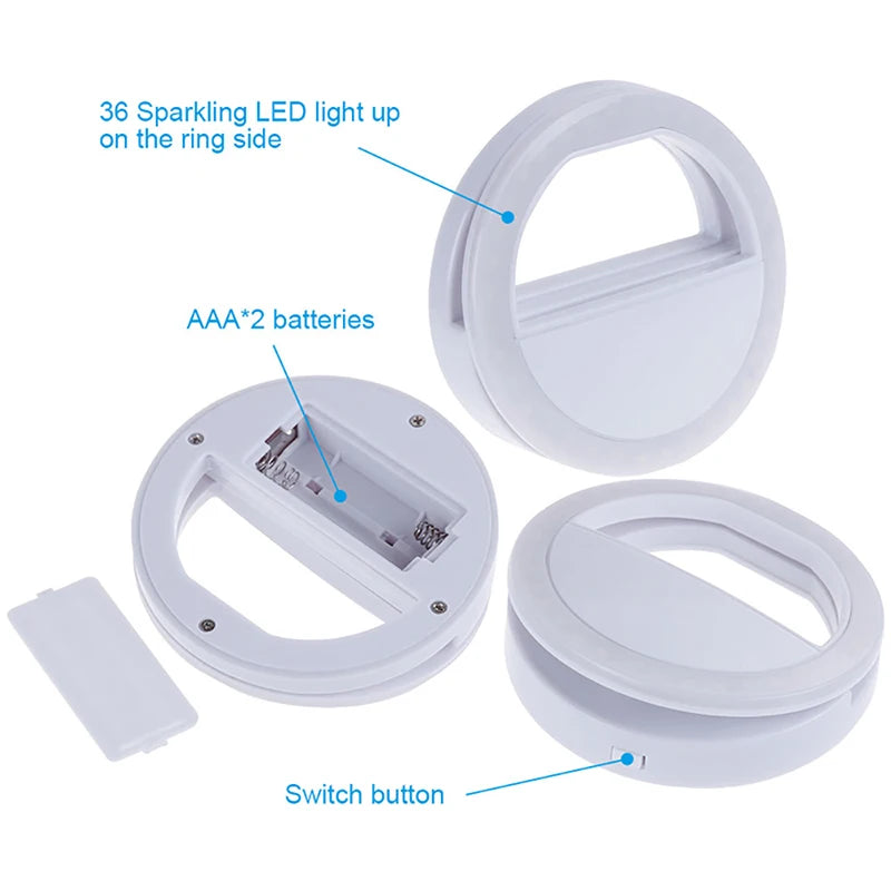 3-Mode Portable Selfie Clip Light (Adjustable LED)